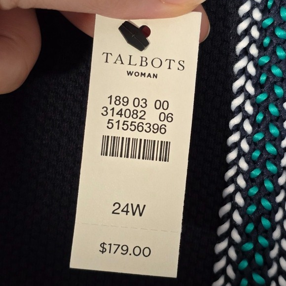 Talbots Jacket Womens 24W Navy Blue Braided Trim Zip Front Blazer Office Casual - Picture 6 of 14